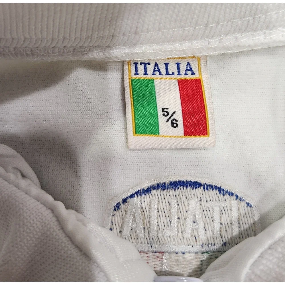Italia Kids Soccer‎ Futbol Track Jacket White Zip Up Embroidered Italy Size 5/6